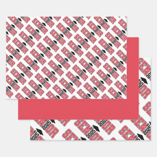 Feuille De Papier Cadeau Classe de 2025 Graduation (Lot)