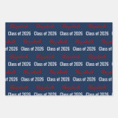 Feuille De Papier Cadeau Classe de 2025 Red White and Blue Graduate's Name (Devant 2)