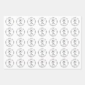 Feuille De Papier Cadeau Classe de l'année Diplômée Noir Blanc Typographie (Devant 3)