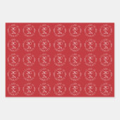 Feuille De Papier Cadeau Classe de l'année Diplômée Rouge Blanc Typographie (Devant 2)