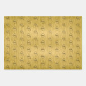Feuille De Papier Cadeau Classe d'études supérieures de Black Gold Motif él (Devant 3)