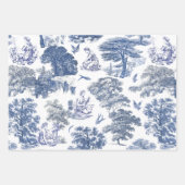 Feuille De Papier Cadeau Classé élégant Rustic Blue Country Toile (Devant 3)