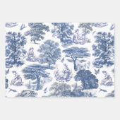 Feuille De Papier Cadeau Classé élégant Rustic Blue Country Toile (Devant)