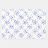Feuille De Papier Cadeau Classic Blue Flowers Pattern French blue toile (Devant)