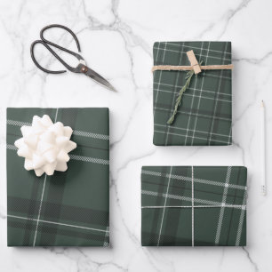 Feuille De Papier Cadeau Classic bold vacances chasseur plaid vert