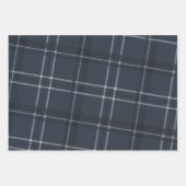 Feuille De Papier Cadeau Classic bold vacances plaid marine bleu (Devant 3)