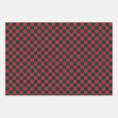 Feuille De Papier Cadeau Classic Christmas Green et Red Checkerboard (Devant 2)