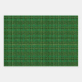 Feuille De Papier Cadeau Classic Christmas Plaid Red Green Gold (Devant 3)