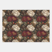 Feuille De Papier Cadeau Classic Christmas Red and Cream Winter Floral (Devant)