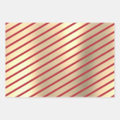 Feuille De Papier Cadeau Classic Elegant Christmas Gold Stripe (Devant 3)