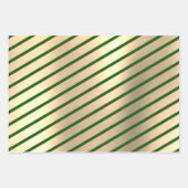 Feuille De Papier Cadeau Classic Elegant Christmas Gold Stripe (Devant 2)