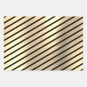 Feuille De Papier Cadeau Classic Elegant Christmas Gold Stripe (Devant)
