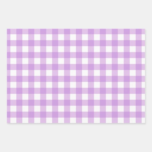 Feuille De Papier Cadeau Classic En vichy Vérifier Plaid Motif Lilac (Devant)