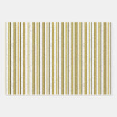Feuille De Papier Cadeau Classic Gold Brown Stripes Professional Flat (Devant)