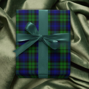Feuille De Papier Cadeau Classic Green & Navy Blackwatch Tartan Plaid