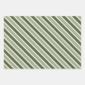 Feuille De Papier Cadeau Classic Green Stripes Christmas (Devant 3)