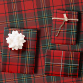 Feuille De Papier Cadeau Classic Holiday Plaid Stylish Red Christmas