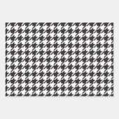 Feuille De Papier Cadeau Classic moderne noir et blanc Houndstooth (Devant 3)