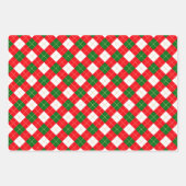 Feuille De Papier Cadeau Classic Motif de vacances Rouge Vert et Or (Devant 3)