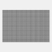Feuille De Papier Cadeau Classic noir et blanc Ornements Houndstooth (Devant 2)