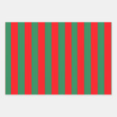 Feuille De Papier Cadeau Classic Red and Green Christmas Stripes (Devant 2)