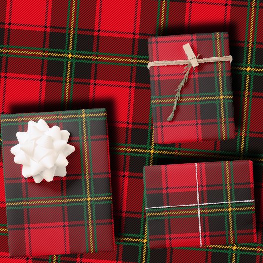 Feuille De Papier Cadeau Classic Red and Green Christmas Tartan Plaid