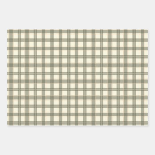 Feuille De Papier Cadeau Classic Sage Tartan Wrapping Paper Sheet Set (Devant 2)