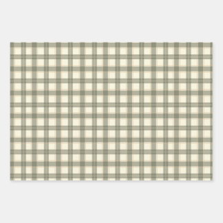 Feuille De Papier Cadeau Classic Sage Tartan Wrapping Paper Sheet Set