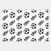 Feuille De Papier Cadeau Classic Soccer Chaussure & Balle Custom Boys Nom S (Devant 3)