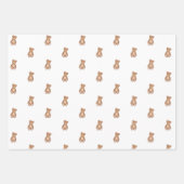 Feuille De Papier Cadeau Classic Teddy Bear Jaune Bow Baby shower (Devant)