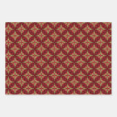 Feuille De Papier Cadeau Classique baroque rouge et or (Devant)