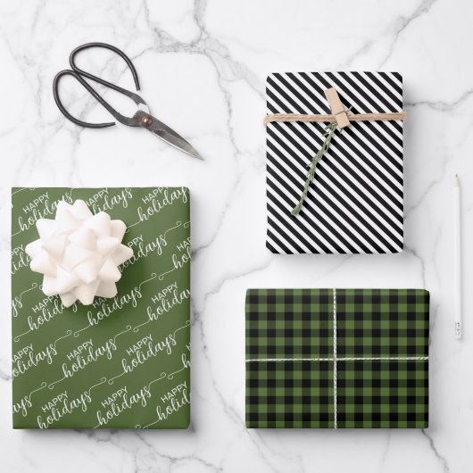 Feuille De Papier Cadeau Classique Forêt Noire Vert Forêt Noire Classique (Recto)