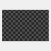 Feuille De Papier Cadeau Classique Moderne Noir & Damier Noir Fumé (Devant 3)