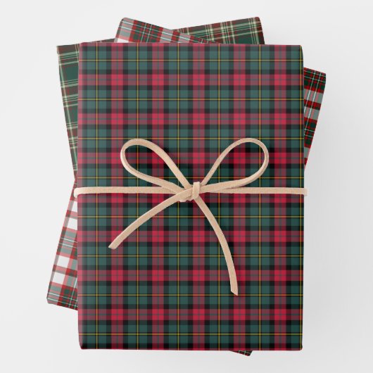 Feuille De Papier Cadeau Classique Noël Plaid Variété (En situation)
