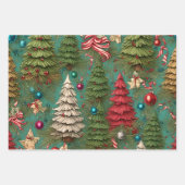 Feuille De Papier Cadeau Classique Noël Rétro Vintage (Devant)