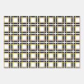 Feuille De Papier Cadeau Classique noir et or (Devant 2)