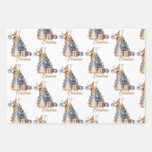 Feuille De Papier Cadeau Classique Premier Noël de lapin (Devant 2)