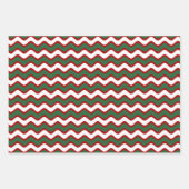 Feuille De Papier Cadeau Classique Rouge Vert Grilles Motif Noël (Devant 3)