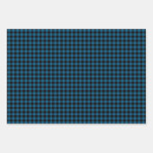 Feuille De Papier Cadeau Classique Turquoise noir foncé noir Plaid (Devant 3)