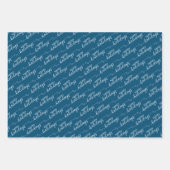 Feuille De Papier Cadeau Classique Turquoise noir foncé noir Plaid (Devant)