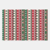 Feuille De Papier Cadeau Classiques rayures de pull de Noël laid (Devant 2)