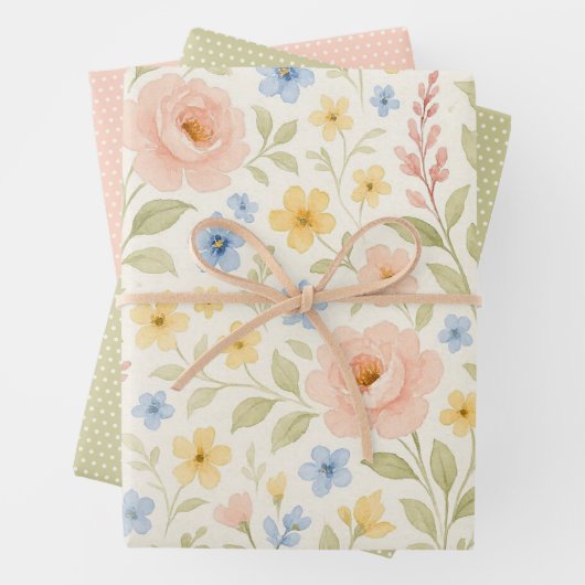 Feuille De Papier Cadeau Classy Shabby Chic Floral Motif (En situation)