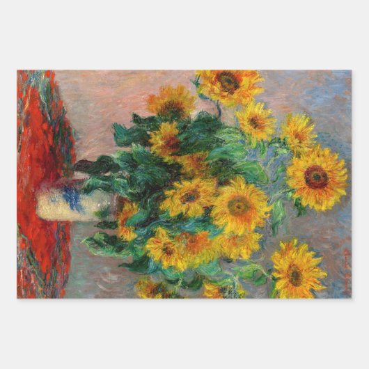 Feuille De Papier Cadeau Claude Monet - Bouquet de tournesols (Devant 3)