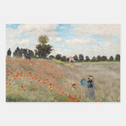 Feuille De Papier Cadeau Claude Monet - Champ de pavot (Devant)
