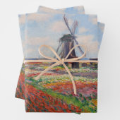 Feuille De Papier Cadeau Claude Monet - Champ de Tulipes en Hollande (En situation)