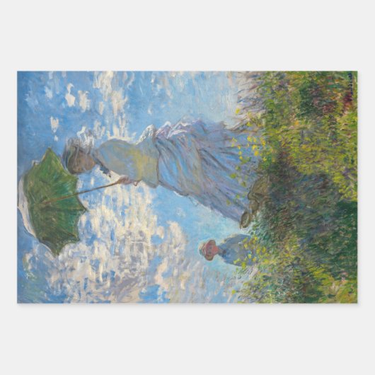 Feuille De Papier Cadeau Claude Monet - Femme avec série Parasol (Devant)