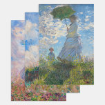 Feuille De Papier Cadeau Claude Monet - Femme avec série Parasol<br><div class="desc">Femme avec parasol/parapluie face à droite - Claude Monet en 1886. La Promenade,  Femme avec un Parasol - Claude Monet,  1875. Femme avec parasol/parapluie face à gauche - Claude Monet en 1886.</div>