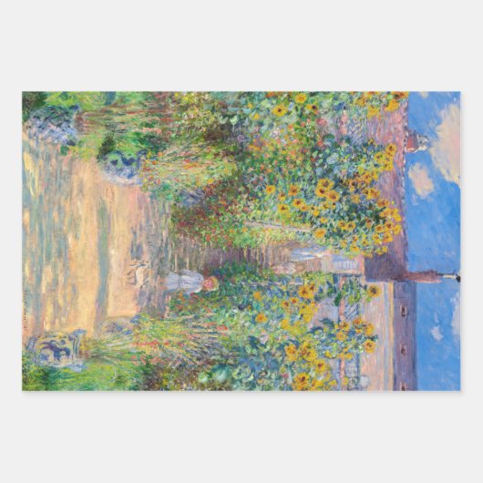Feuille De Papier Cadeau Claude Monet - Le jardin de l'artiste à Vetheuil (Devant 2)