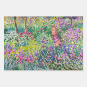 Feuille De Papier Cadeau Claude Monet - Le jardin d'Iris à Giverny