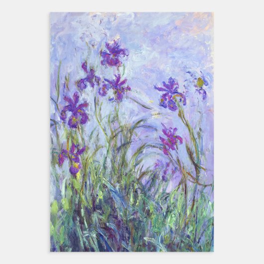 Feuille De Papier Cadeau Claude Monet - Lilac Irises / Iris Mauves